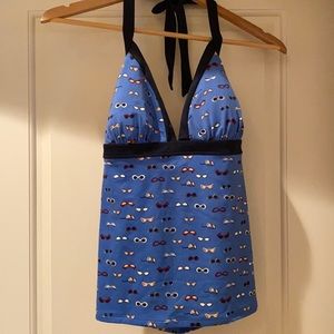 Biden tanking top size 12 blue with navy trim